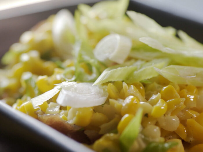 Chef G. Garvin’s Fried Corn with Crispy Bacon and Green Onion