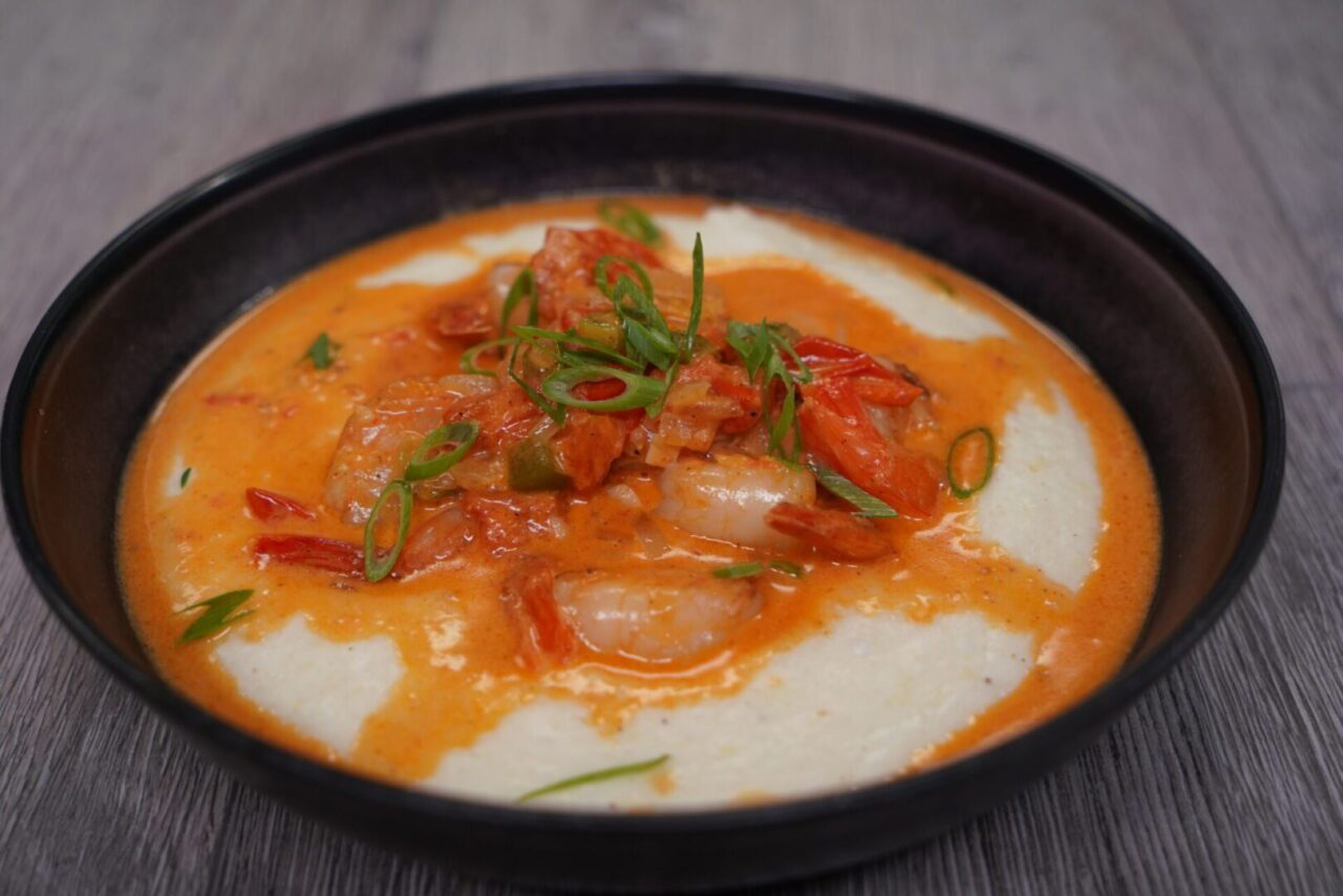 Shrimp and Grits Topped with Rich and Creamy Gravy - Downright Delicious with Yo-Yo