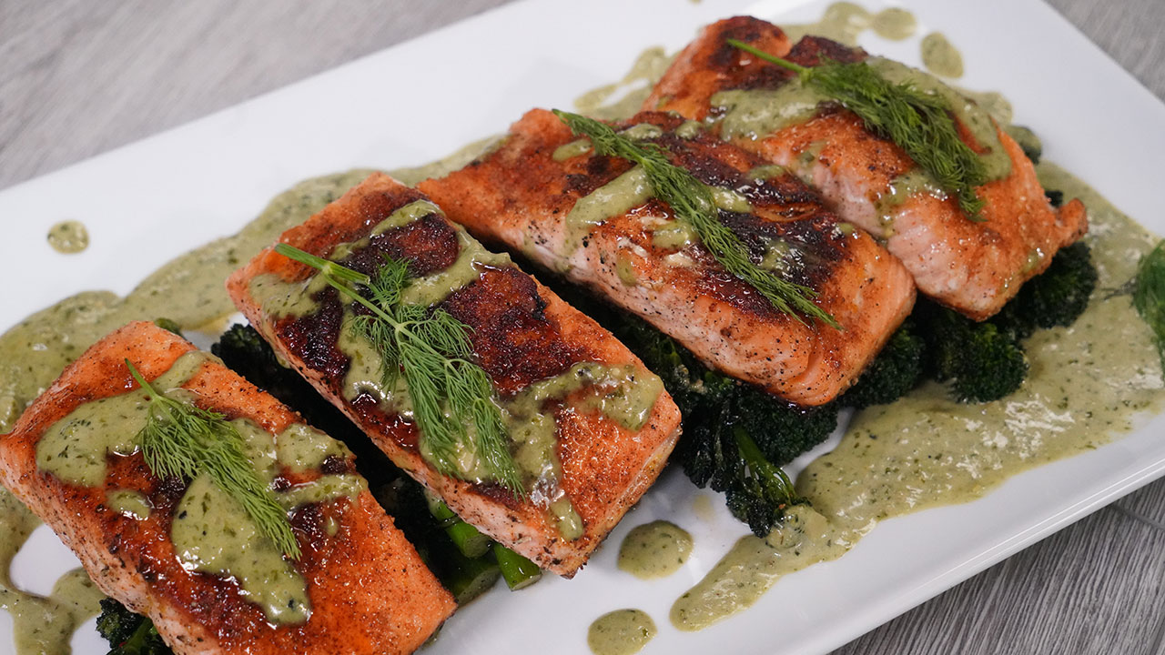 Sheet Pan Salmon and broccolini recipe - Downright Delicious with Yo-Yo