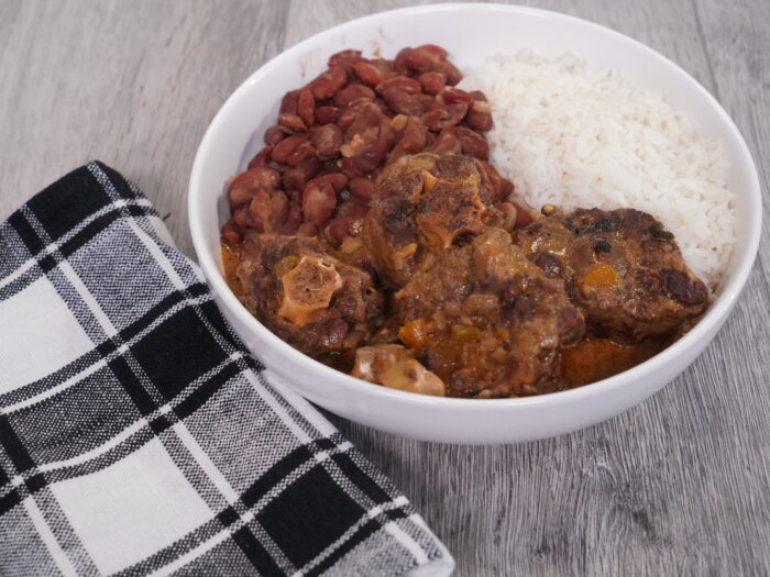 Coconut Braised Oxtails with Red Beans and Rice