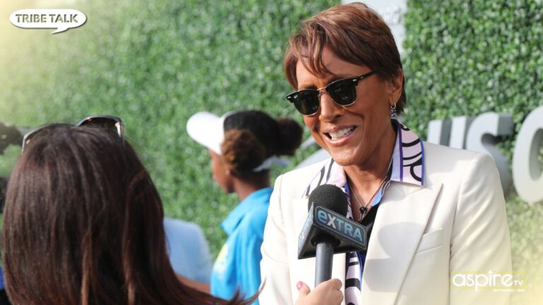 Robin Roberts being interviewed.