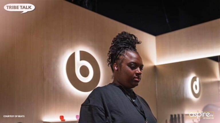 Shanique watching aspireTV to fuel her workout.