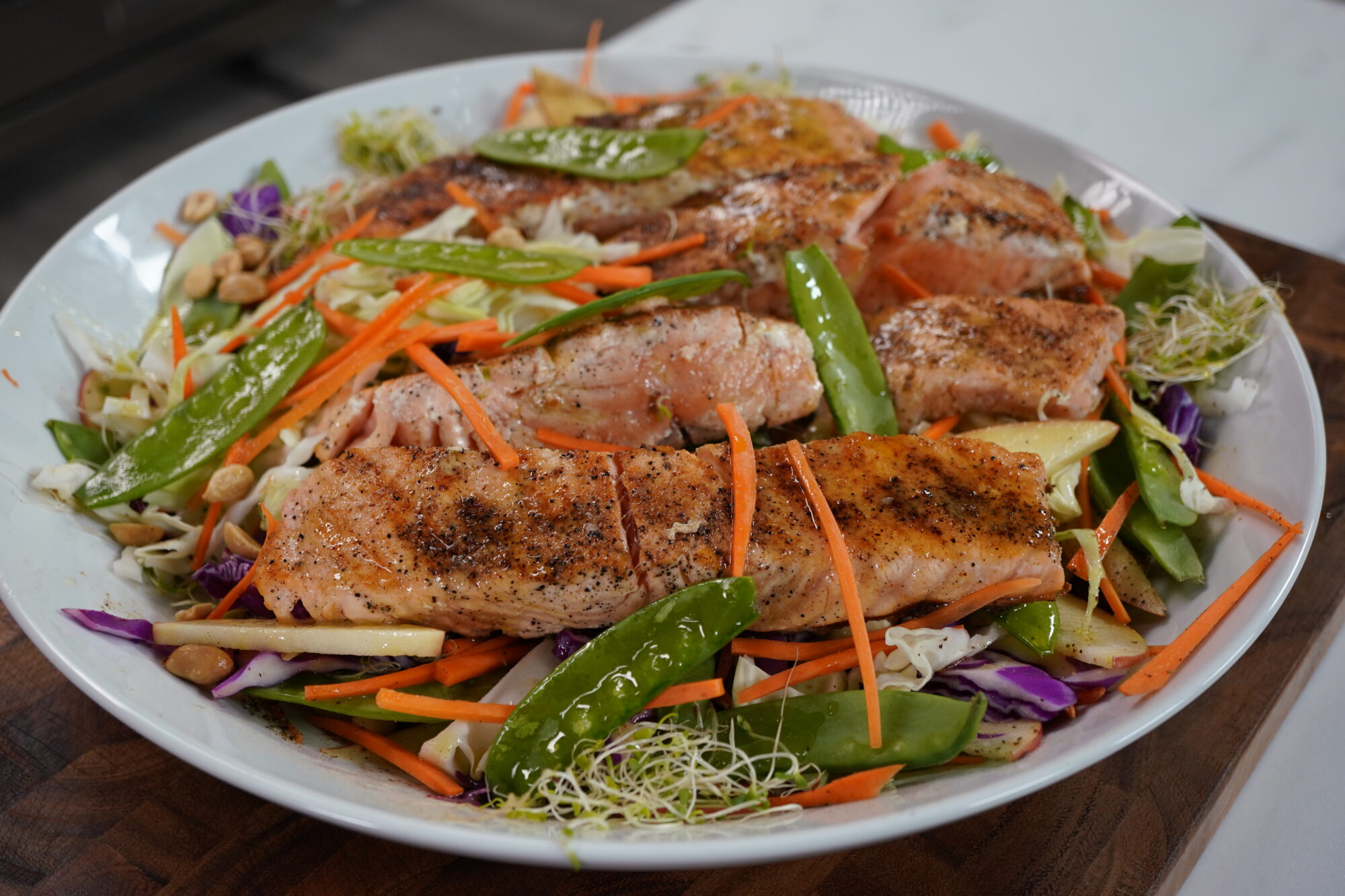 Yo-Yo's Asian Slaw with Grilled Salmon
